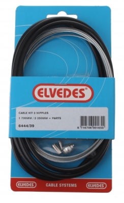 Foto van Elvedes remkabelset achter 6444/39 universeel 1700/2250 mm zwart via internet-bikes