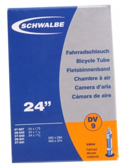 Foto van Schwalbe binnenband 24 x 1.75/1 3/8 (28/47 507/541) dv 40 mm via internet-bikes