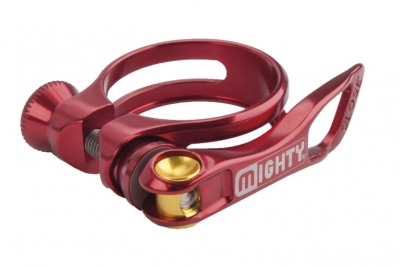 Foto van Mighty zadelpenklem sc slti met snelspanner 31,8 mm rood via internet-bikes