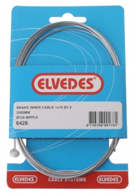 Foto van Elvedes binnenremkabel achter 6426 tonnippel 2000 mm zilver via internet-bikes