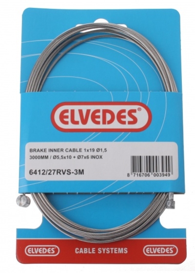 Elvedes binnenremkabel achter 6412/27 ton/peernippel 3000 mm  internet-bikes