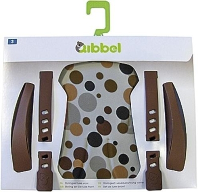 Qibbel stylingset luxe achterzitje dots brown  internet-bikes