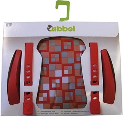 Qibbel stylingset luxe achterzitje checked red  internet-bikes