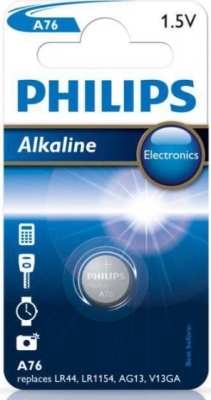 Foto van Philips alkaline a76 lr44 batterij 1.5v per stuk via internet-bikes