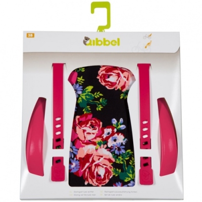 Foto van Qibbel stylingset luxe achterzitje blossom roses black via internet-bikes