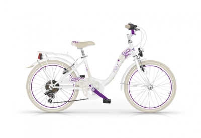 Foto van Mbm fleur 24 inch 34 cm meisjes 6v v brake wit via internet-bikes