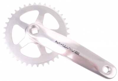 Foto van M wave crankstel met logo 44t zilver via internet-bikes
