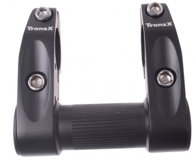 Foto van Tranzx dubbele klem adapter opzetstuur aluminium zwart via internet-bikes
