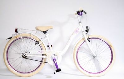 Foto van Mbm fleur 24 inch 34 cm meisjes v brake wit via internet-bikes