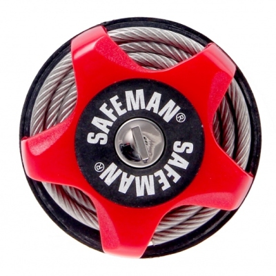 Foto van Safeman kabelslot multifunctioneel 750 x 5 mm rood via internet-bikes
