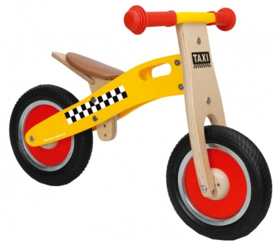 Foto van Scratch move it houten loopfiets taxi junior geel/blank via internet-bikes