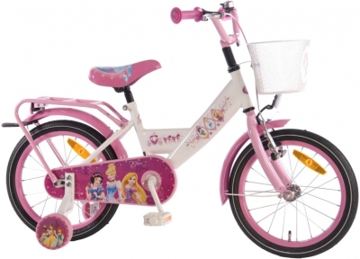 Foto van Volare princess 16 inch 25 cm meisjes terugtraprem wit/roze via internet-bikes