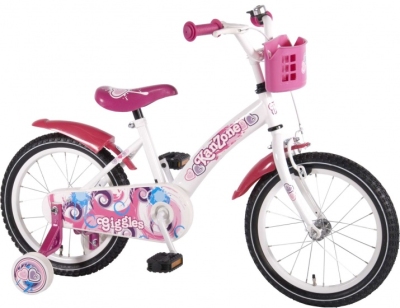Foto van Kanzone giggles 16 inch 25,5 cm meisjes terugtraprem wit via internet-bikes
