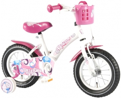 Foto van Kanzone giggles 12 inch 21,5 cm meisjes terugtraprem wit via internet-bikes