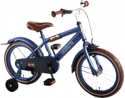 Volare urban city 16 inch 25,5 cm jongens terugtraprem mat blauw  internet-bikes