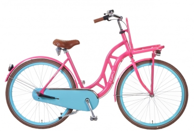 Foto van Popal fusion 28 inch 53 cm dames 3v terugtraprem roze via internet-bikes
