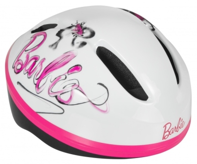 Foto van Mattel helm barbie meisjes wit/roze maat 51 53 via internet-bikes