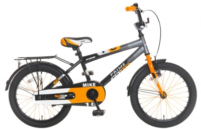 Foto van Popal mike 18 inch 30 cm jongens terugtraprem oranje/grijs via internet-bikes