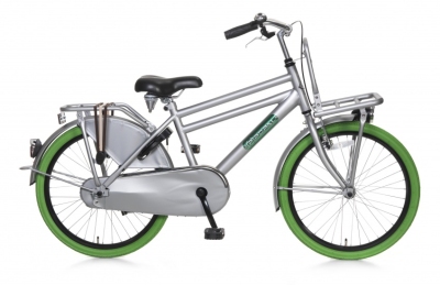 Foto van Popal daily dutch basic 22 inch 36 cm jongens terugtraprem grijs/groen via internet-bikes