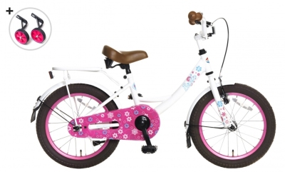 Popal benthe 16 inch 25 cm meisjes terugtraprem wit  internet-bikes