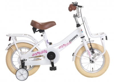 Popal cooper 12 inch 22 cm meisjes terugtraprem wit  internet-bikes