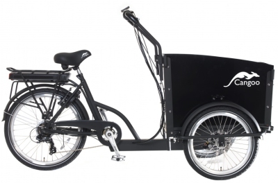 Foto van Cangoo groovy elektrisch kort 24 inch 42 cm unisex 6v hydraulisch matzwart via internet-bikes