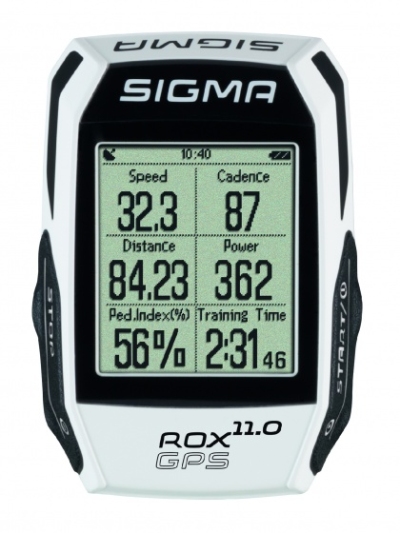 Sigma fietscomputer rox gps 11.0 set wit  internet-bikes