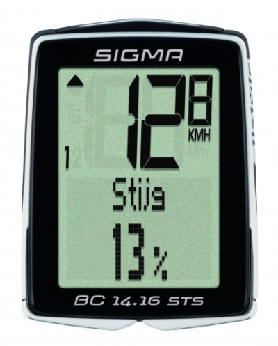 Foto van Sigma fietscomputer bc 14.16 sts zwart via internet-bikes