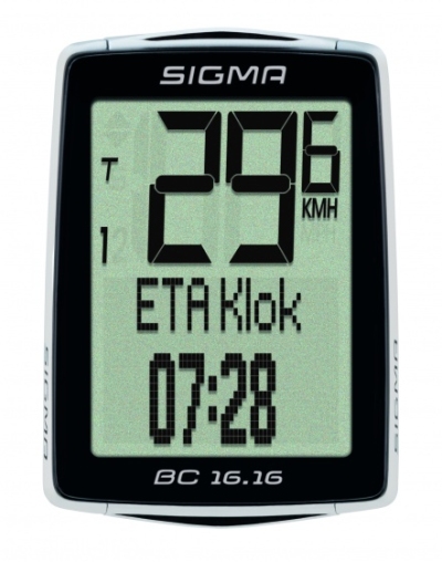 Sigma fietscomputer bc 16.16 zwart  internet-bikes
