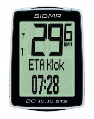 Sigma fietscomputer bc 16.16 sts zwart  internet-bikes