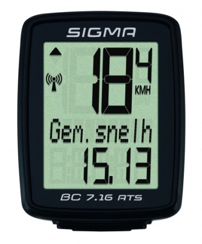 Foto van Sigma fietscomputer bc 7.16 ats zwart via internet-bikes