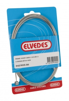 Foto van Elvedes achterrem binnenkabel 3000 mm tonnippel zilver via internet-bikes
