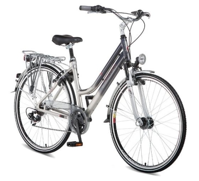 Leader voyager 28 inch 46 cm dames 21v v brake zilver  internet-bikes