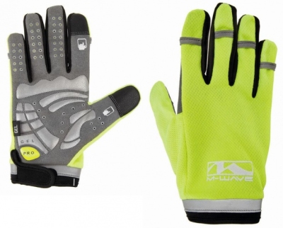 Foto van M wave handschoenen gel secure touchscreen geel maat s via internet-bikes