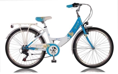 Foto van Abrar spring 24 inch 46 cm meisjes 6v v brake wit via internet-bikes