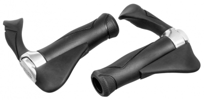 Ergotec handvat multiflex 130 / 130 mm zwart zilver  internet-bikes