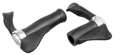 Ergotec handvat multiflex 2 130 / 87 mm zwart zilver  internet-bikes