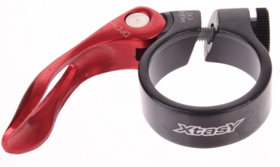 Xtasy zadelpenklem scq 100 met qr 34,9 mm zwart/rood  internet-bikes