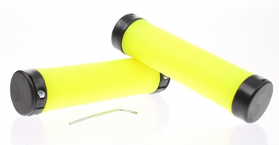 Foto van Roto handvattenset golf rubber geel via internet-bikes