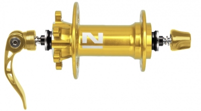 Foto van Novatec schijfremnaaf voor superlight 3 in 1 32 gaats goud via internet-bikes