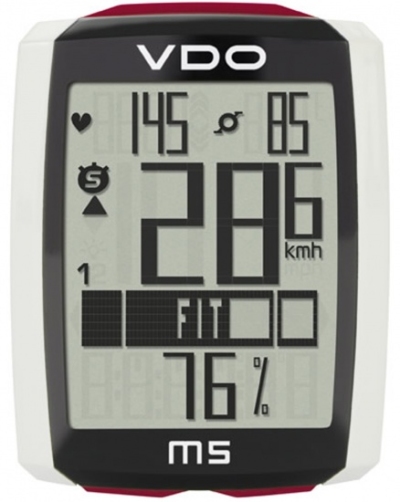 Foto van Vdo fietscomputer m5 wl d3 draadloos + cadans + hartslagmeter via internet-bikes