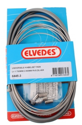 Foto van Elvedes universele rem kabelset met m/ton peernippel rvs via internet-bikes
