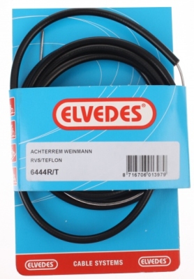 Elvedes remkabelset achter 6444rvs 1700/2000 mm zwart  internet-bikes