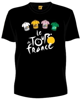 Foto van Tour de france t shirt heren met logo en truien zwart maat m via internet-bikes