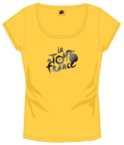 Foto van Tour de france t shirt dames met logo geel maat s via internet-bikes