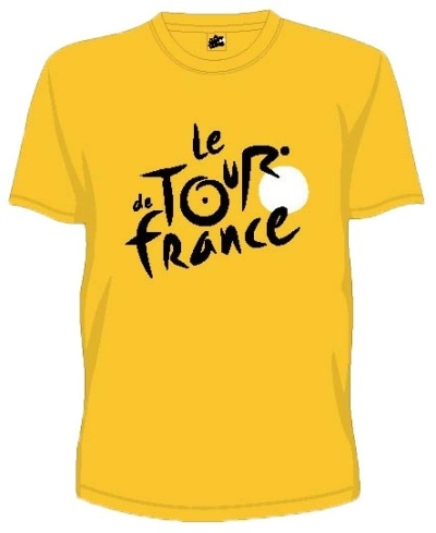 Foto van Tour de france t shirt heren met logo geel maat xxl via internet-bikes
