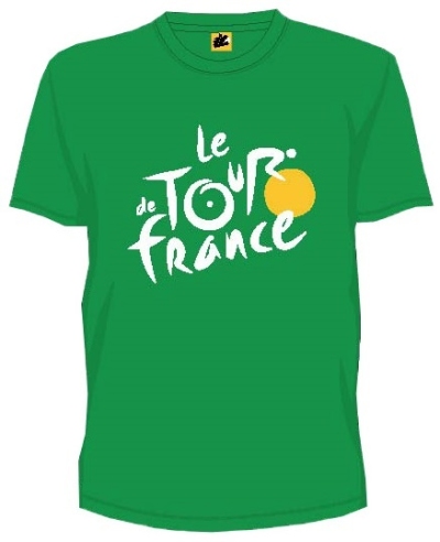 Foto van Tour de france t shirt heren met logo groen maat xxl via internet-bikes