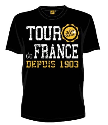 Foto van Tour de france t shirt heren zwart vintage maat xl via internet-bikes