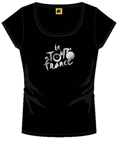 Foto van Tour de france t shirt dames met logo zwart maat m via internet-bikes