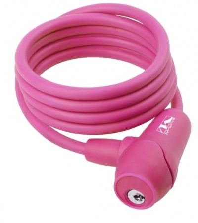 M wave kabelslot s 8.15 s spiraal 1500 x 8 mm roze  internet-bikes